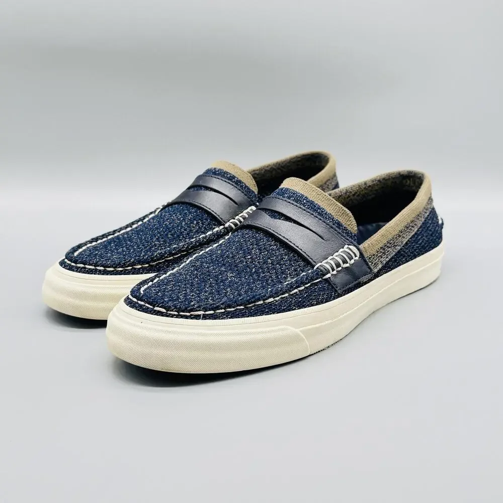 Cole Haan Shoes Men 8 Blue Knit Penny Loafer Grand OS Pinch Weekend Knit Casual